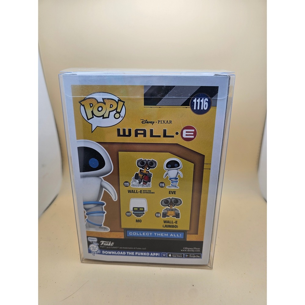 Funko Pop Disney Pixar WALL E EVE 1116 Glow in the Dark Gamestop Exclusive Vinyl - Picture 3 of 6